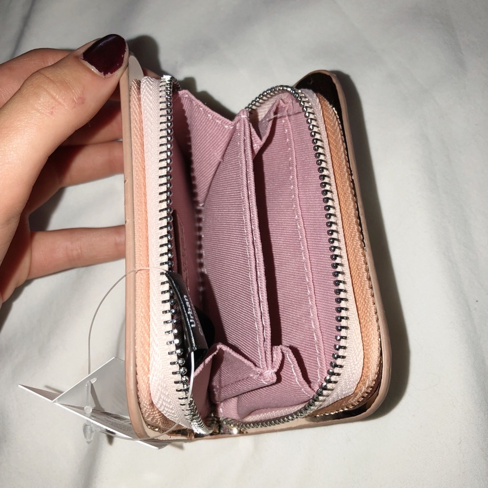 Urban outfitters metallic zip wallet
